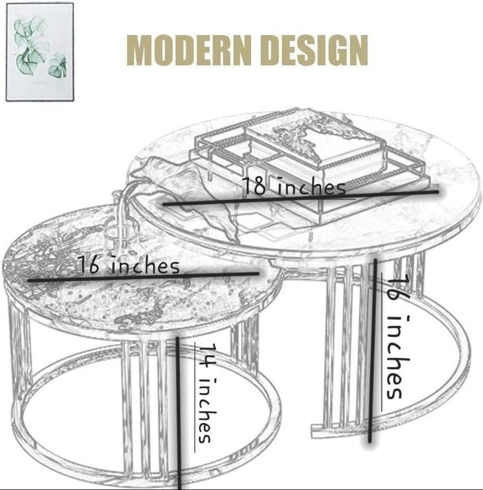 MODERN CENTER NESTING TABLES SET - Ouch Cart