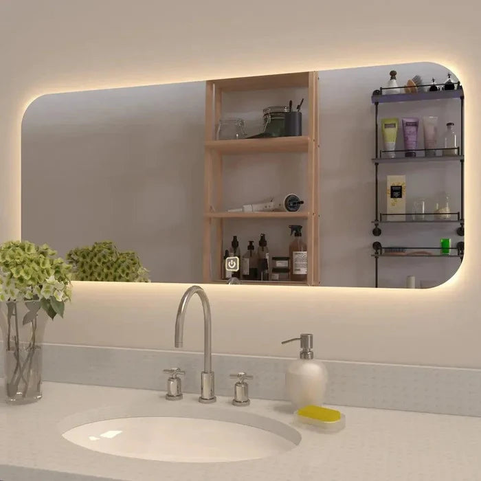 Modern Designed LED Rectangular Smart Touch Bathroom Mirror - Ouch Cart