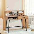 Modern Elegance: Metal Base Dressing Desk with Sleek Storage Ouch Cart