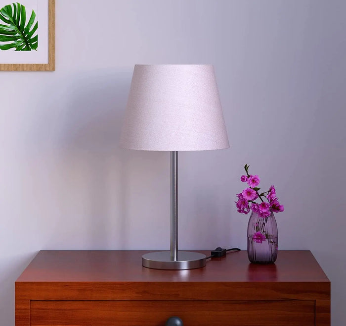 Modern & Sleek Stainless Steel Silver Finish Table Lamp 10 Inches - Ouch Cart