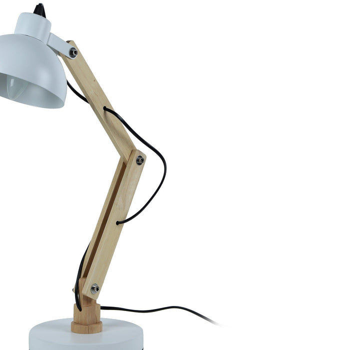 Modern White Study Lamp With Metal Base By SS Lightings - Ouch Cart
