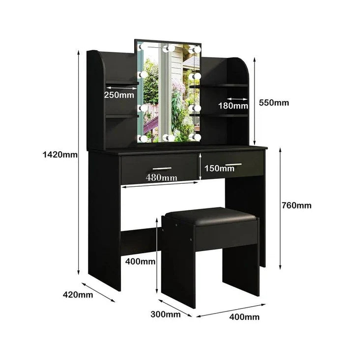 Moe Dressing Table with Mirror - Ouch Cart