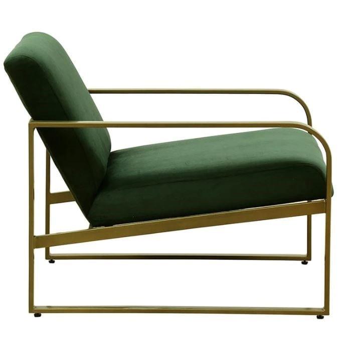 Morii Metal Chair In Velvet Green colour - Ouch Cart