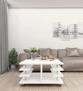 Movable Coffee Table in Frosty White Finish - Ouch Cart