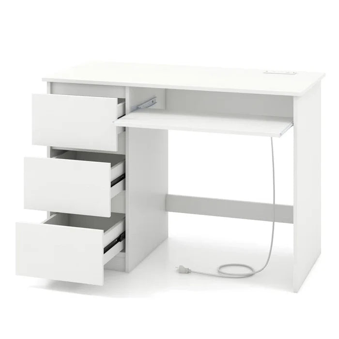 Multifunctional Desk with Charging Station, Keyboard Tray & 3 Drawers | Modern Computer Workstation