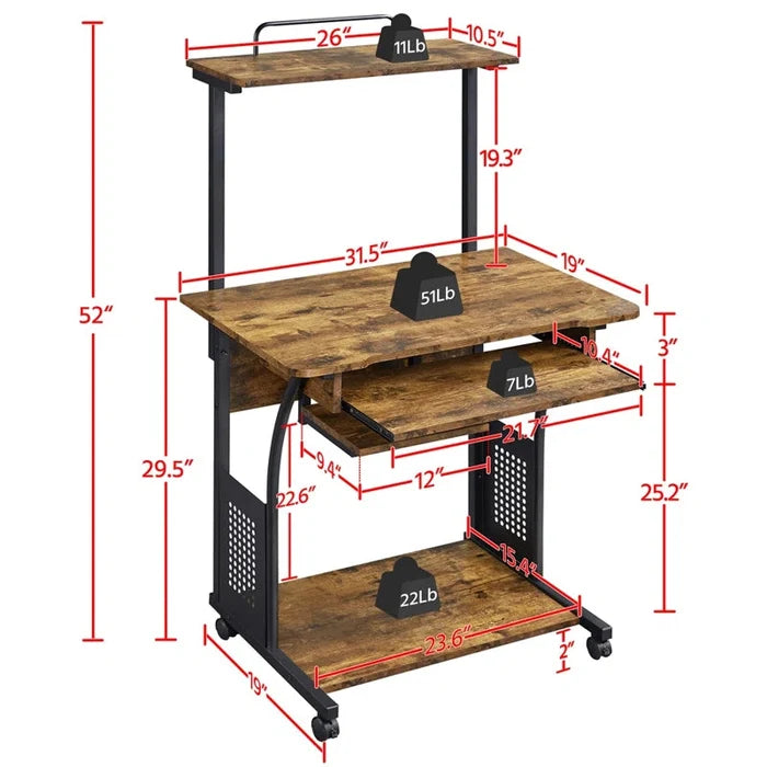 Multiple Layer Computer Desk Ouch Cart
