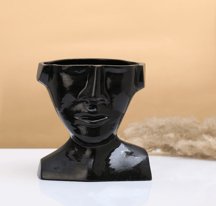 Mystique Facial Glossy Black Planter - Ouch Cart