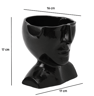 Mystique Facial Glossy Black Planter - Ouch Cart