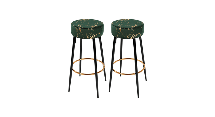 NAHMAN BAR STOOL GREEN SET OF 2 - Ouch Cart