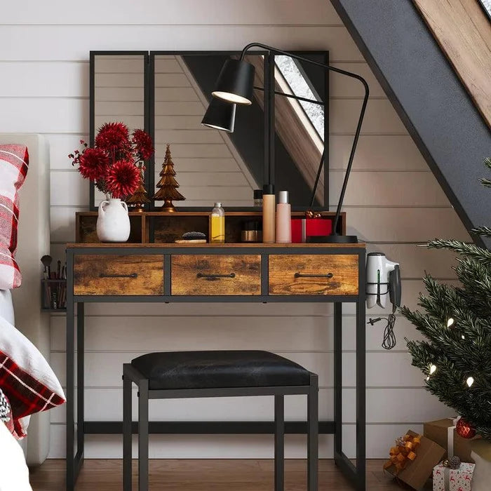 Nathan Dressing Table with Mirror - Ouch Cart