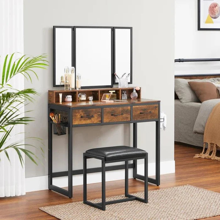 Nathan Dressing Table with Mirror - Ouch Cart