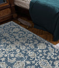 Navy Wool Romania 4x6 Feet Hand-Tufted Carpet - Rug - Ouch Cart