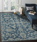 Navy Wool Romania 5x8 Feet Hand-Tufted Carpet - Rug - Ouch Cart