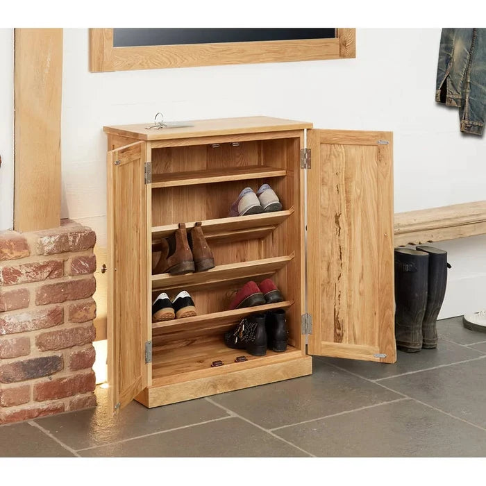 Noah  12 Pair Solid Wood Shoe Storage Cabinet Ouch Cart