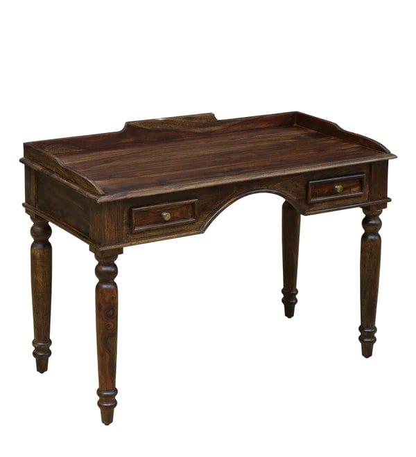 Norma Solid Wood Writing Table In Provincial Teak Finish - Ouch Cart