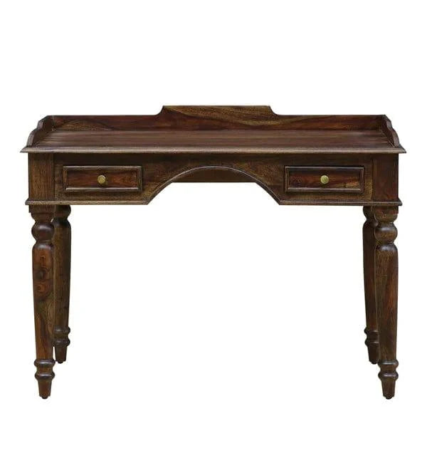 Norma Solid Wood Writing Table In Provincial Teak Finish - Ouch Cart