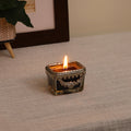 ocean breeze blue Scented candle glass jar with silver ring - OUCHCART