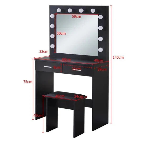 Oliver Dressing Table with Mirror - Ouch Cart