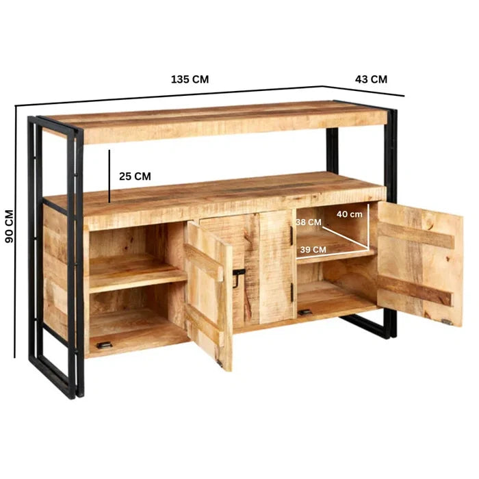 Oliver Solid Wood Top Console Table Ouch Cart