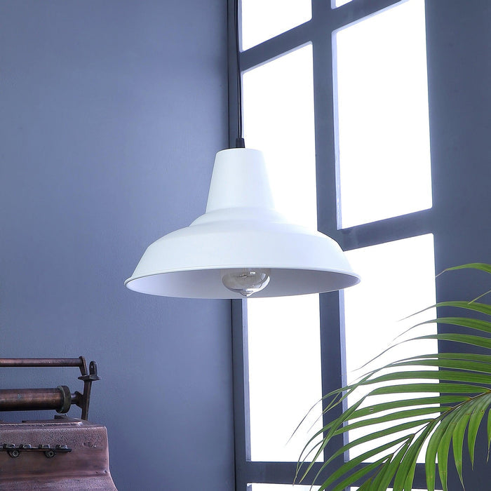 Opi Minimal Pastel White Metal Single Hanging Light by SS Lightings - Ouch Cart