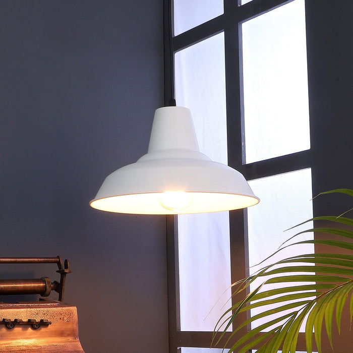 Opi Minimal Pastel White Metal Single Hanging Light by SS Lightings - Ouch Cart