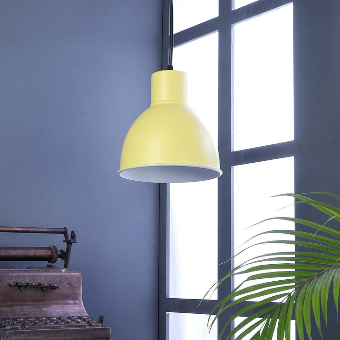 Opi Minimal Pastel Yellow Metal Single Hanging Light by SS Lightings - Ouch Cart