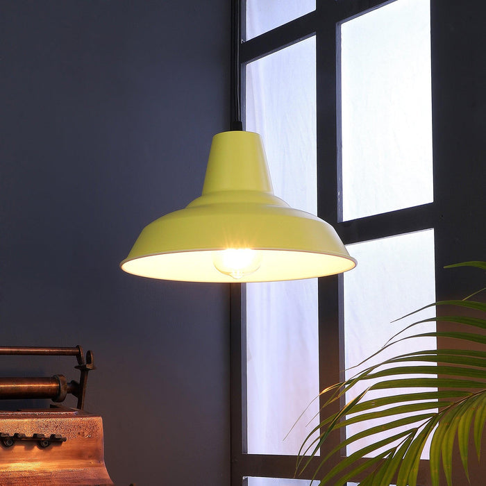 Opi Minimal Pastel Yellow Metal Single Hanging Light by SS Lightings - Ouch Cart