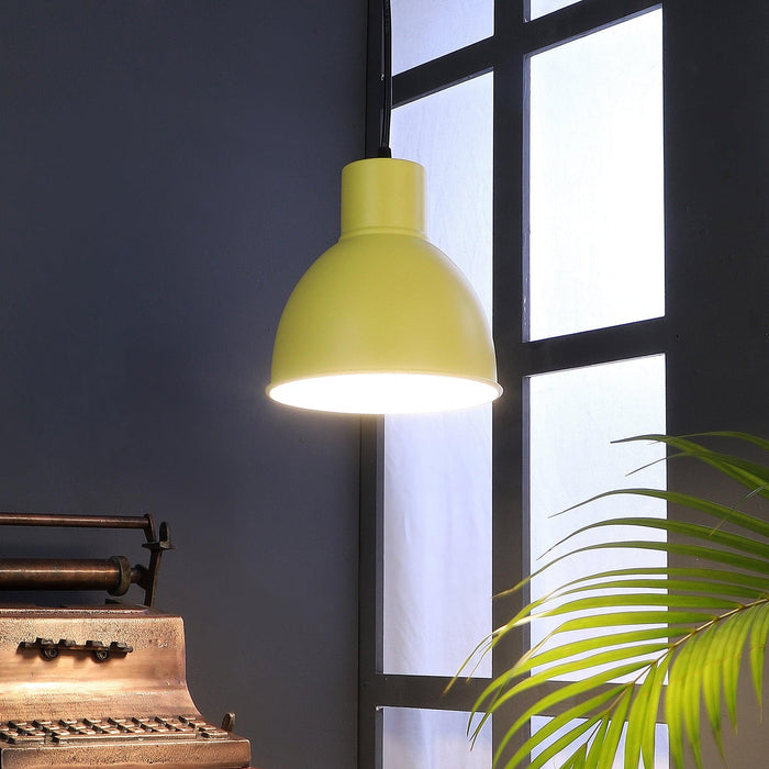 Opi Minimal Pastel Yellow Metal Single Hanging Light by SS Lightings - Ouch Cart