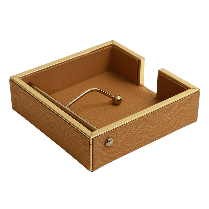 Opus Leather Napkin Cradle  Brwon M.M.I. OVERSEAS