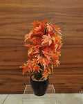 Orange Polyester Artificial Plant with Pot - Ouch Cart