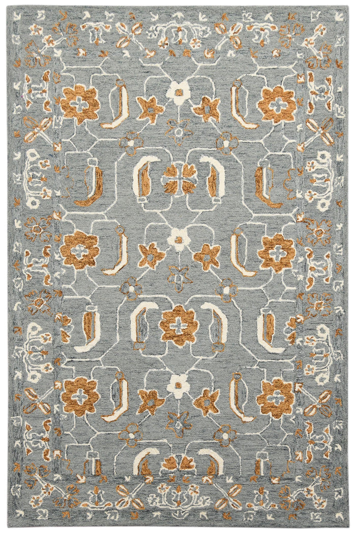 Orange Wool Romania 4x6 Feet Hand-Tufted Carpet - Rug - Ouch Cart