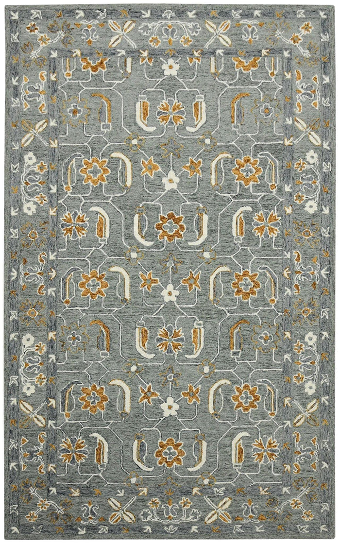 Orange Wool Romania 5x8 Feet Hand-Tufted Carpet - Rug - Ouch Cart