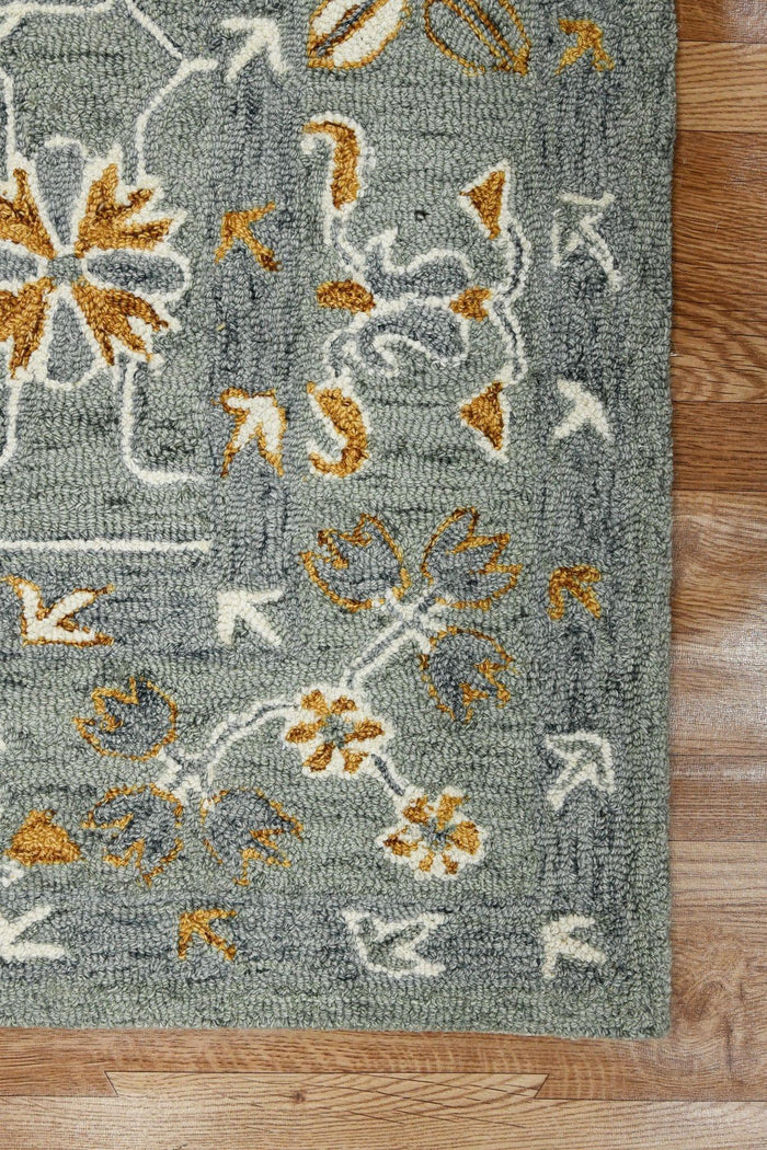 Orange Wool Romania 5x8 Feet Hand-Tufted Carpet - Rug - Ouch Cart