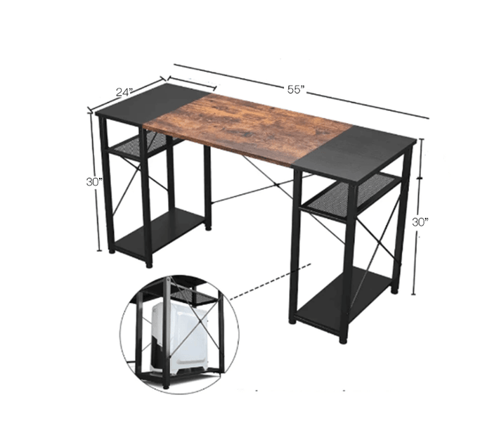 Orion Computer Table 55" with CPU Compartment - Ouch Cart