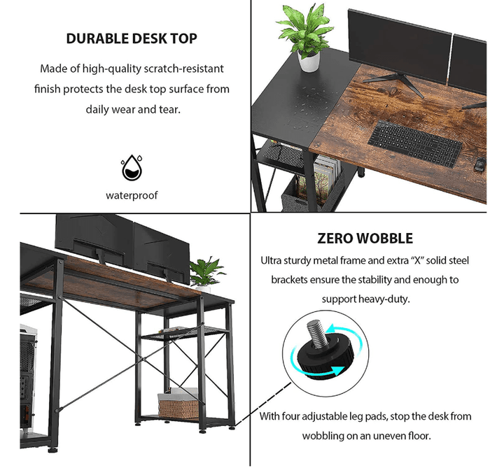 Orion Computer Table 67" with CPU Compartment - Ouch Cart