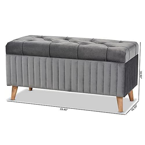 Ottomans, Grey/Walnut Brown - Ouch Cart