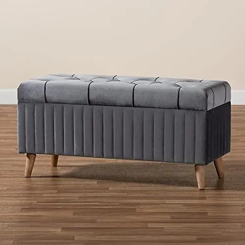 Ottomans, Grey/Walnut Brown - Ouch Cart