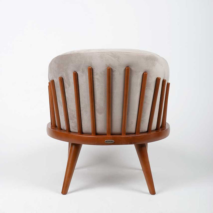 Ouch Cart Modern Cream Upholstered Accent Chair with Wooden Frame OUCH CART
