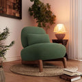 Ouch Cart Modern Green Upholstered Lounge Chair with Wooden Legs | Cozy Accent Chair OUCH CART