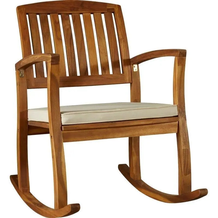 Rocking Chair- Outdoor Broadfoot Rocking Solid Wood Chair with Cushions - Ouch Cart