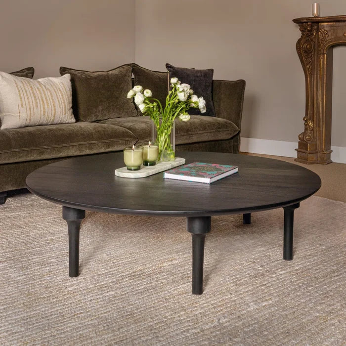 Oversized Round Mango Wood Coffee Table