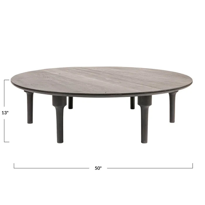 Oversized Round Mango Wood Coffee Table