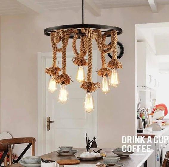 Pendant Hamp Rope Edison Hanging Lights - Ouch Cart
