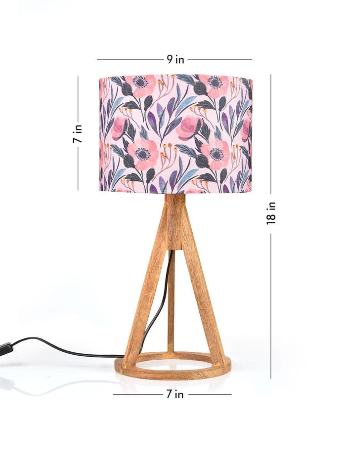 Pink Flower Trio Wooden Lamp - Ouch Cart