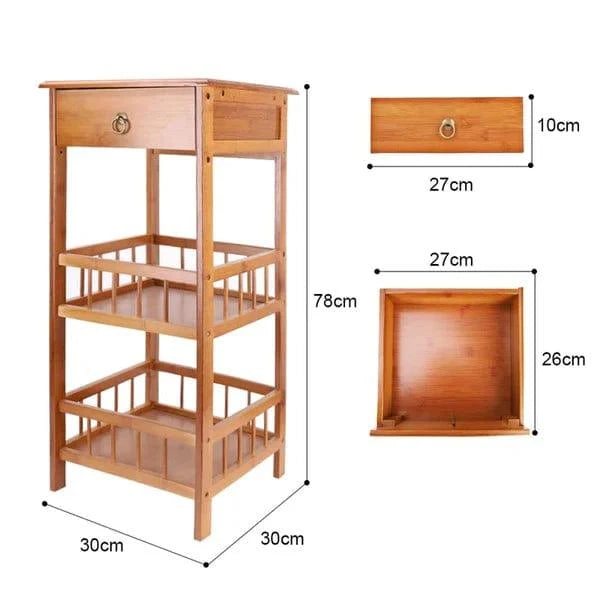 Plant Stand: Square Multi-Tiered Bamboo Plant Stand - Ouch Cart