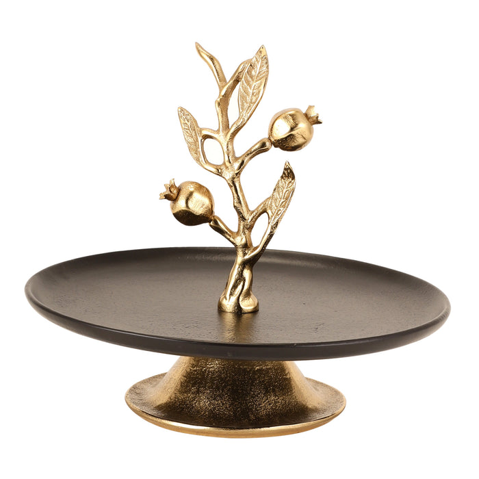 Pomegranate Metal cake stand in Gold Black M.M.I. OVERSEAS