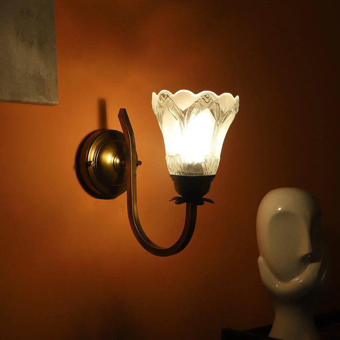 Prefect White And Gold Iron Wall Light - Ouch Cart