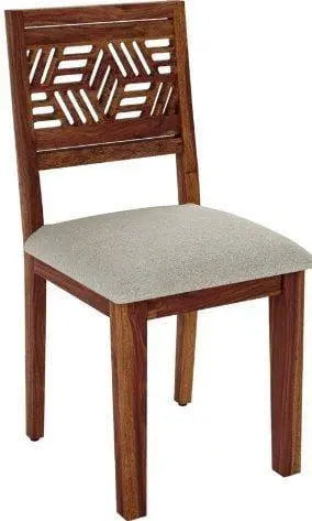 Pure Sheesham Wood Comfort Seating Cushioned Dining Chair in Provincial Teak Finishing - Ouch Cart