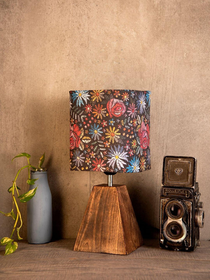 Pyramid Black Floral Stich Lamp - Ouch Cart