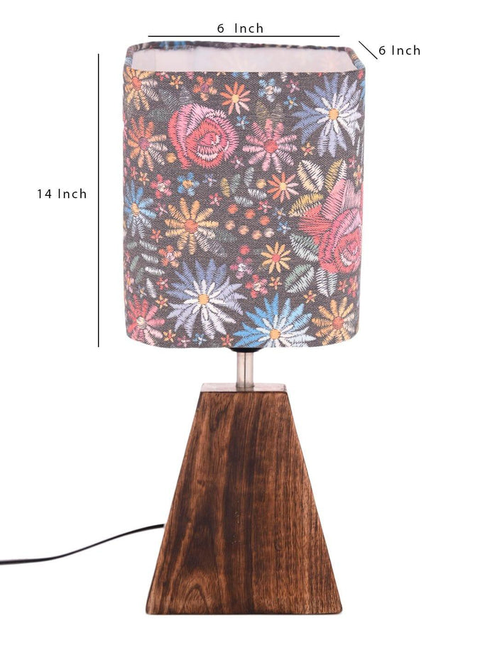 Pyramid Black Floral Stich Lamp - Ouch Cart